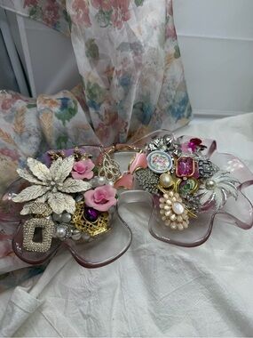👍30%off Vintage Jewelry lot in pink Mikasa bowl #34tb